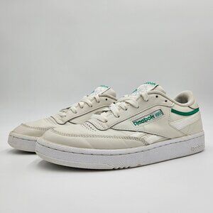Reebok Women's Club C 85 Tennis Sneakers White Green Leather FV1995 Size 9.5